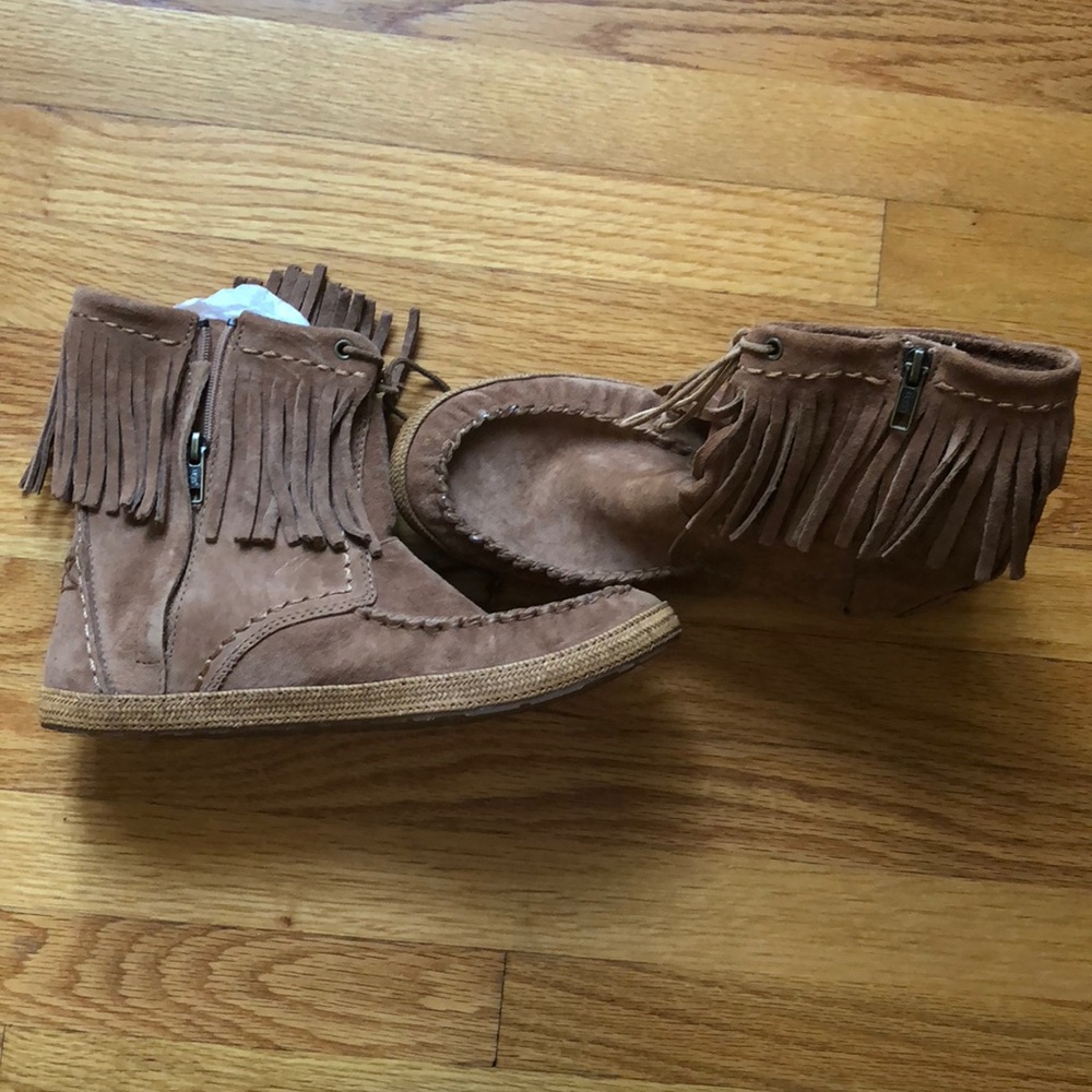 UGG fringe ankle boots